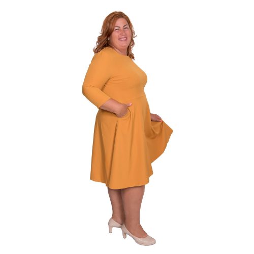 Bigy mustárszínű zsebes ruha