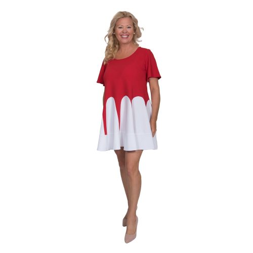 Bigy piros fehér loknis ruha