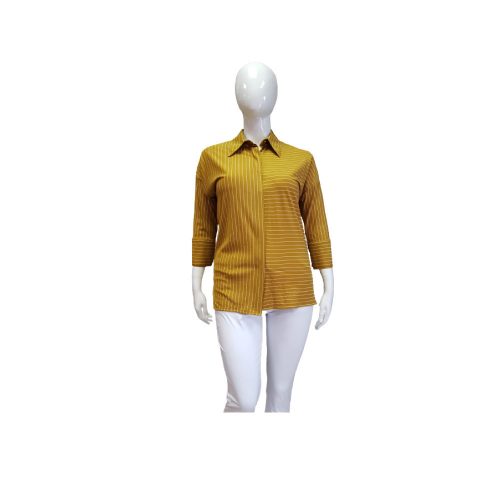 Mustársárga színű csíkos ing