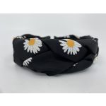 Fekete hajpánt margaréta virágos