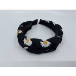 Fekete hajpánt margaréta virágos