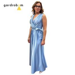 Szöszy szatén kék hosszú ruha