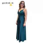 Szöszy spagetti pántos szatén hosszú ruha