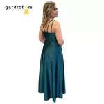 Szöszy spagetti pántos szatén hosszú ruha