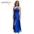 Szöszy spagetti pántos szatén királykék hosszú ruha