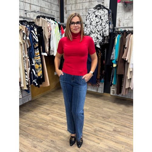  Dorina rövid ujjú piros garbó