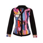 Dolcezza 'Baisti' jerseyblúz absztrakt arcmintával - 75623