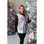 Dolcezza „Háborús ürügy” tunika felső aszimmetrikus cipzáras nyakkivágással – 75652 plus size