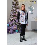 Dolcezza „Háborús ürügy” tunika felső aszimmetrikus cipzáras nyakkivágással – 75652 plus size