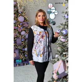   Dolcezza „Háborús ürügy” tunika felső aszimmetrikus cipzáras nyakkivágással – 75652 plus size