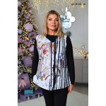 Dolcezza „Háborús ürügy” tunika felső aszimmetrikus cipzáras nyakkivágással – 75652 plus size