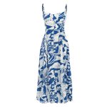 Dolcezza "Blue Lotus" virágos absztrakt midi ruha - 25152-es stílus