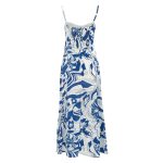 Dolcezza "Blue Lotus" virágos absztrakt midi ruha - 25152-es stílus