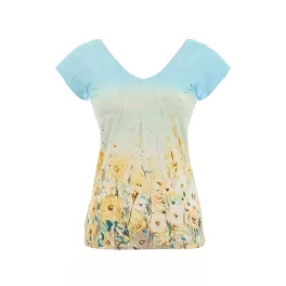  Dolcezza „Shoreline Flowers” ​​V-nyakú és rövid ujjú felső - 26721