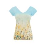 Dolcezza „Shoreline Flowers” ​​V-nyakú és rövid ujjú felső - 26721