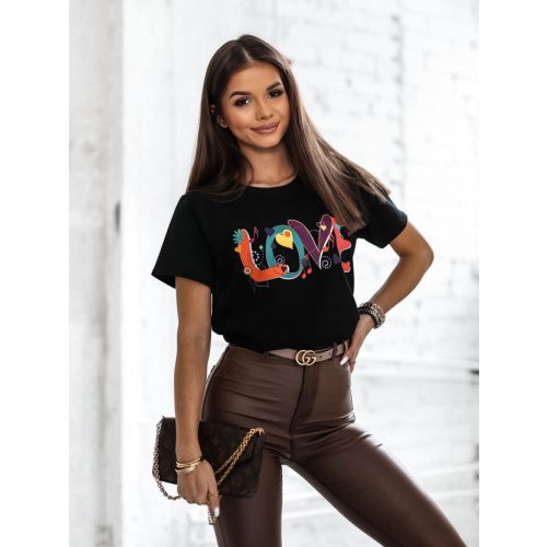 LARA FASHION LOVE póló fekete