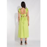 Envy Vállán fodros hátul kötős egyszínű midi ruha