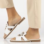 Bőr papucs Filippo DK6264/24 WH fehér