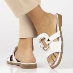 Bőr papucs Filippo DK6264/24 WH fehér