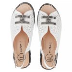 Bőr szandál Filippo DS6032/24 WH fehér