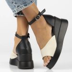 Filippo DS6075/24 BK BE bőr ékszandál