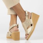 Bőr szandál Filippo DS6010/24 GO arany