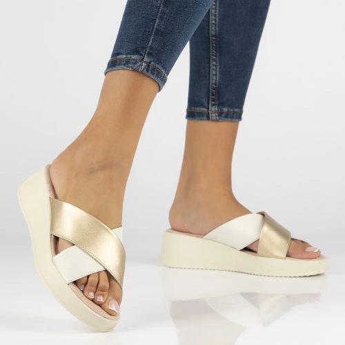 Bőr flip-flop Filippo DK6066/24 BE bézs