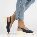 Bőr szandál Filippo DS6142/24 NV kék