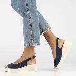 Bőr szandál Filippo DS6142/24 NV kék