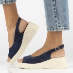 Bőr szandál Filippo DS6142/24 NV kék