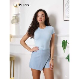 La Pierre Peach kék rövid ujjú body