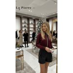 LA PIERRE Bianco csipke BURGUNDI kabát