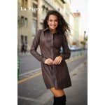 La Pierre Ravello bőr barna bőrruha