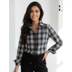 LA PIERRE Ragazza kockás flanel ing