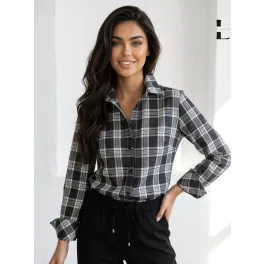 LA PIERRE Ragazza kockás flanel ing