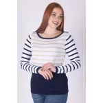 MARA CAROL 57021 LUREX CSÍKOS KEREK NYAKÚ PULÓVER 