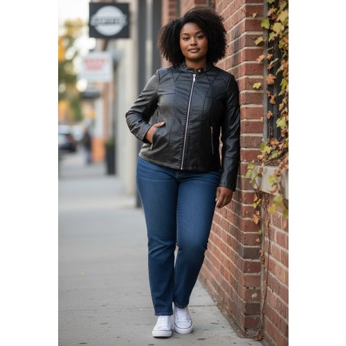 Honey fekete műbőr dzseki