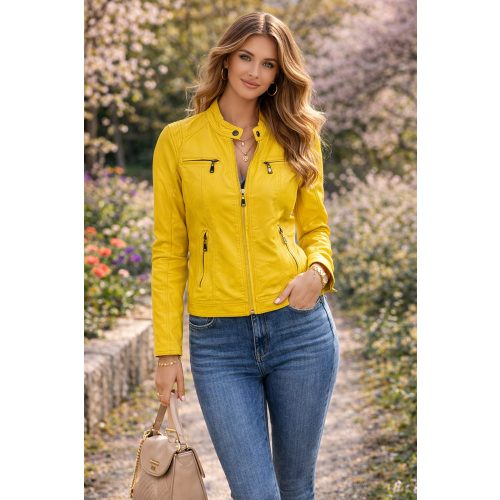 Honey sárga műbőr dzseki