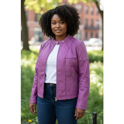 Honey lila műbőr dzseki