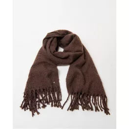 Surkana Műszőrme hatású sál lurex rojtokkal, barna
