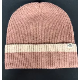 Surkana kontrasztos kötött sapka,rosa