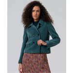 Rövid zsenilla acélkék kabát , béléssel