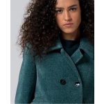 Rövid zsenilla acélkék kabát , béléssel