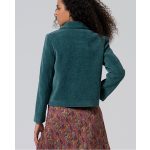 Rövid zsenilla acélkék kabát , béléssel